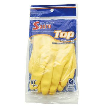 Luva de Latex Top Amarela Media 01 Par
