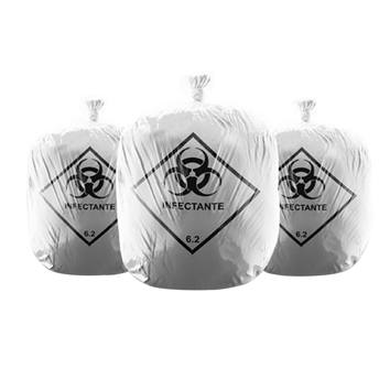 Saco para Lixo Hospitalar 30L Branco Almofada 100 PÉS 59X60
